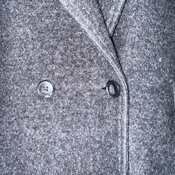 Soia & Kyo Wool-Blend Double-Breasted Trench Coat in Charcoal - Picture 3 of 9